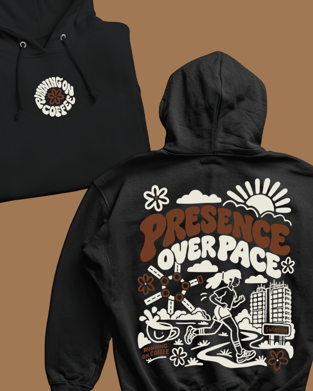 Running on Coffee "Presence Not Pace" Hoodie