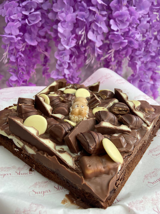 Bueno and Milk Chocolate Topped Brownie Slab